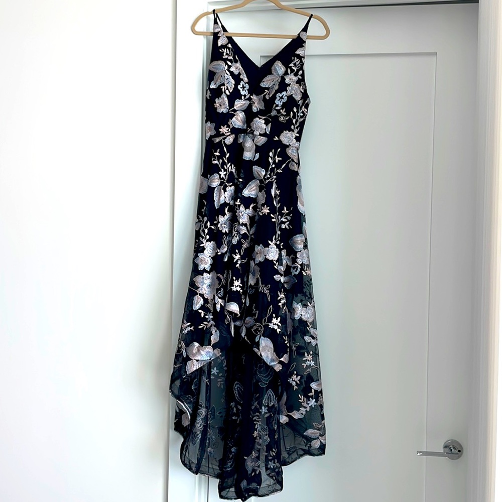 XSCAPE Floral High-Low Formal Dress